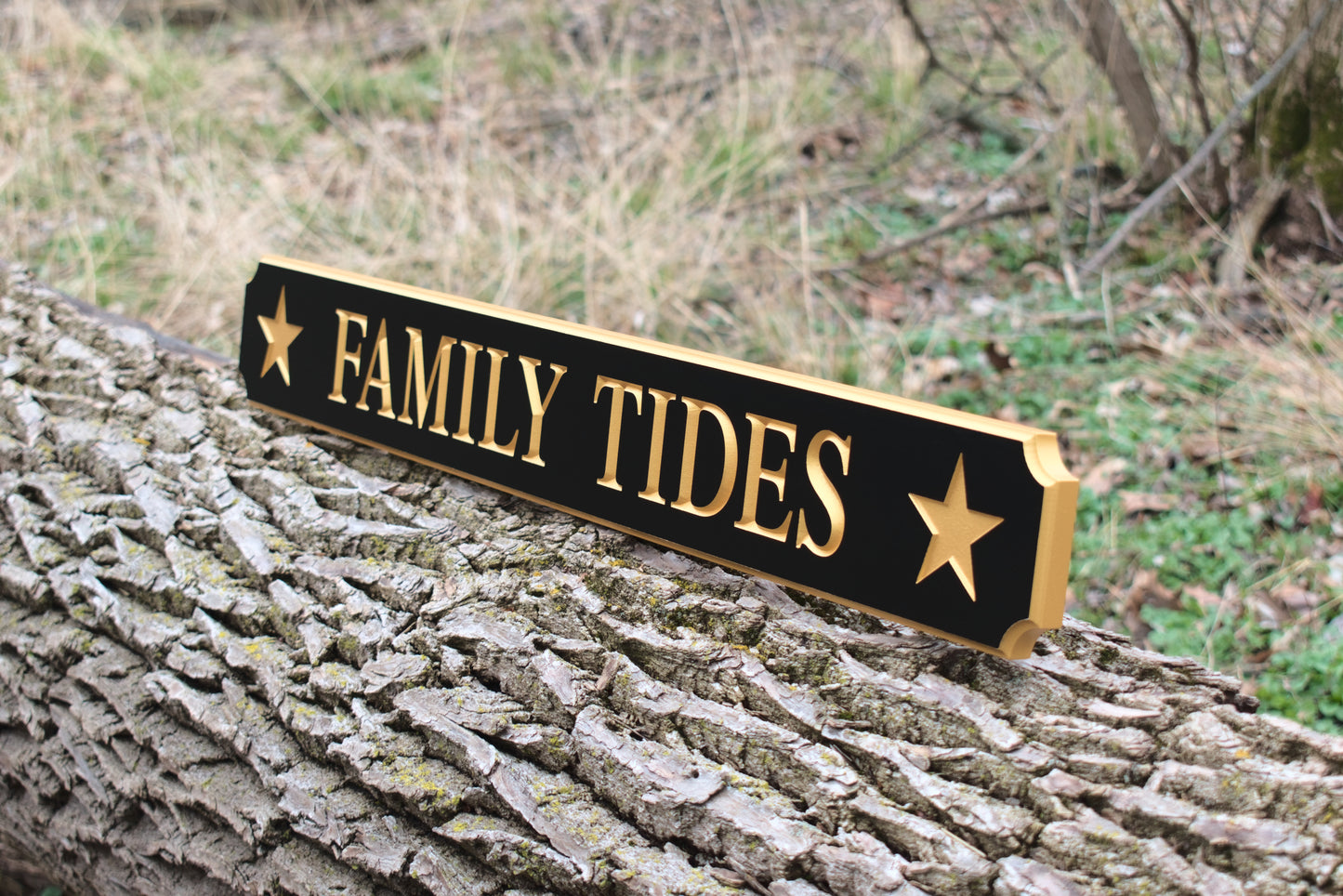 Carved Quarterboard Sign With Star Design
