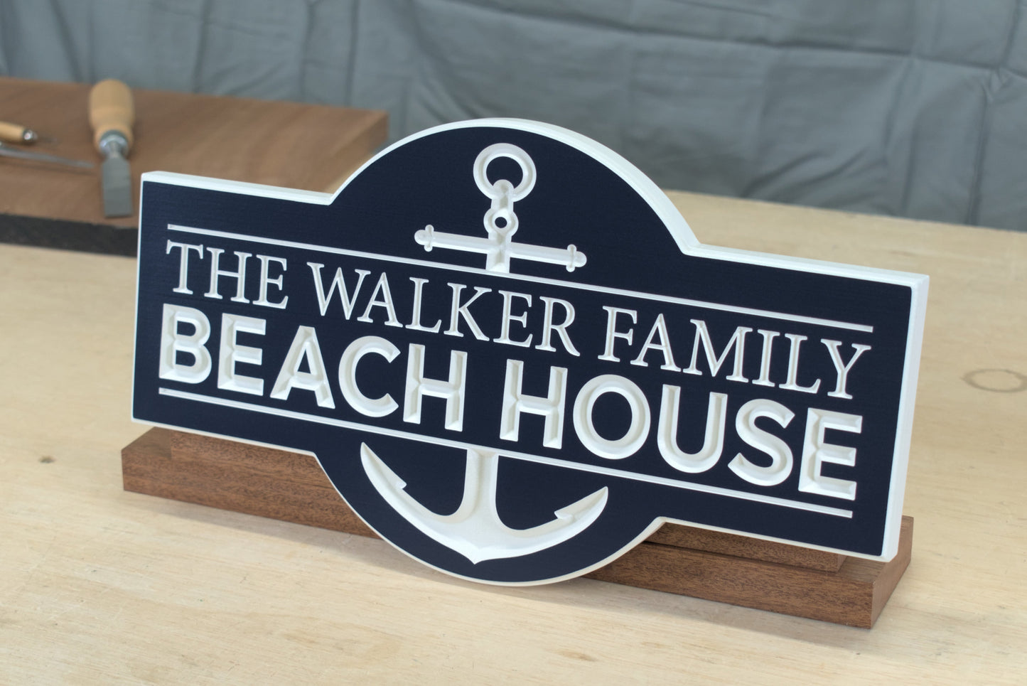 Nautical Last Name Sign For Beach House, Lake House, or Vacation Home