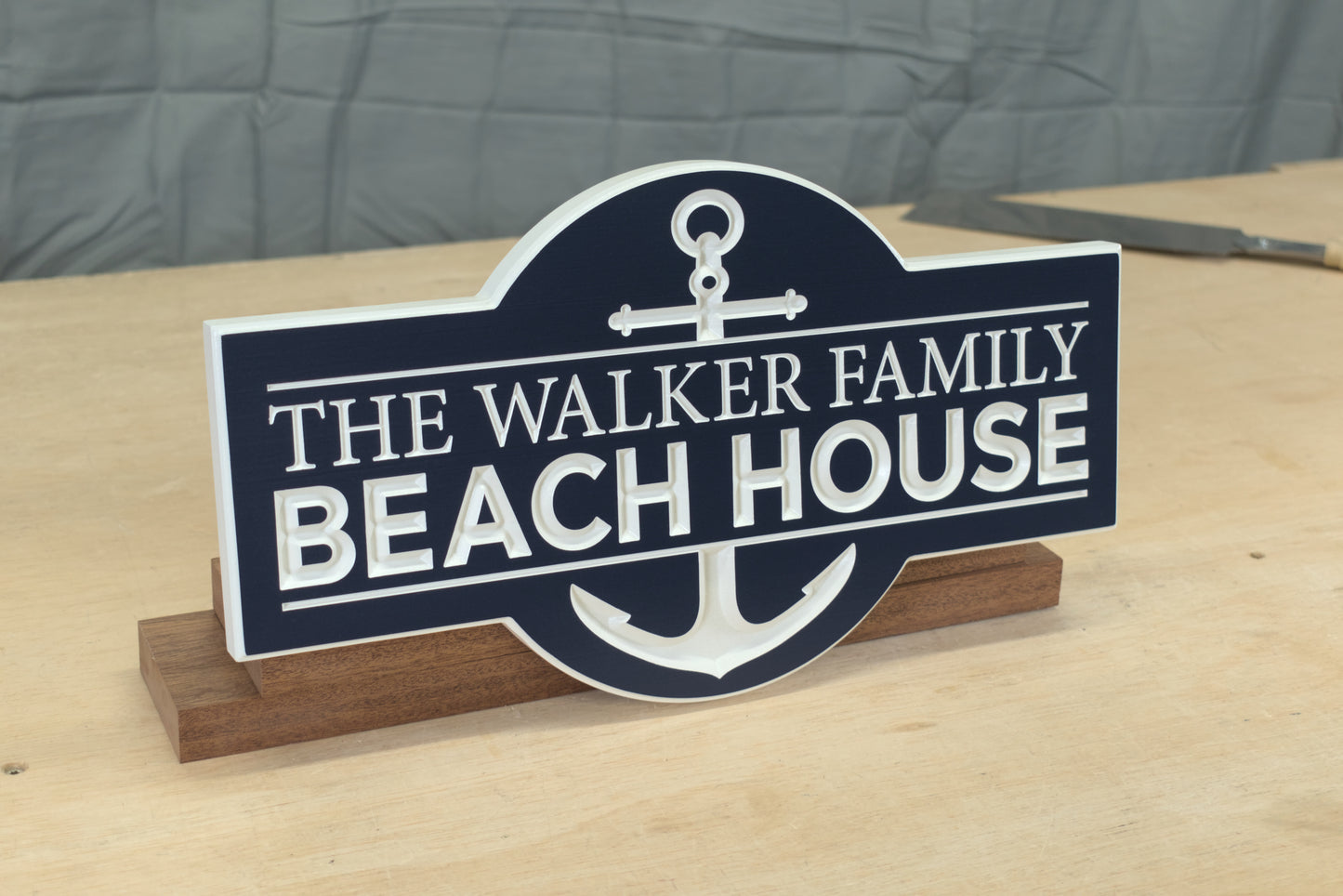 Nautical Last Name Sign For Beach House, Lake House, or Vacation Home