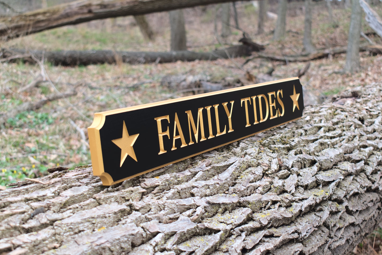 Carved Quarterboard Sign With Star Design