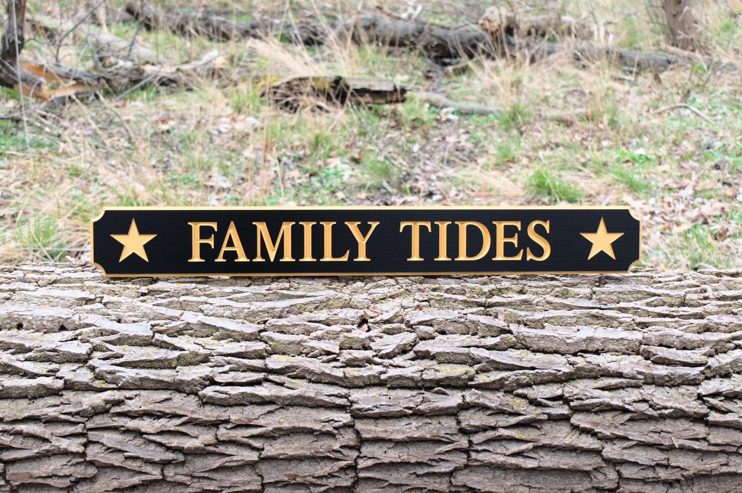 Carved Quarterboard Sign With Star Design