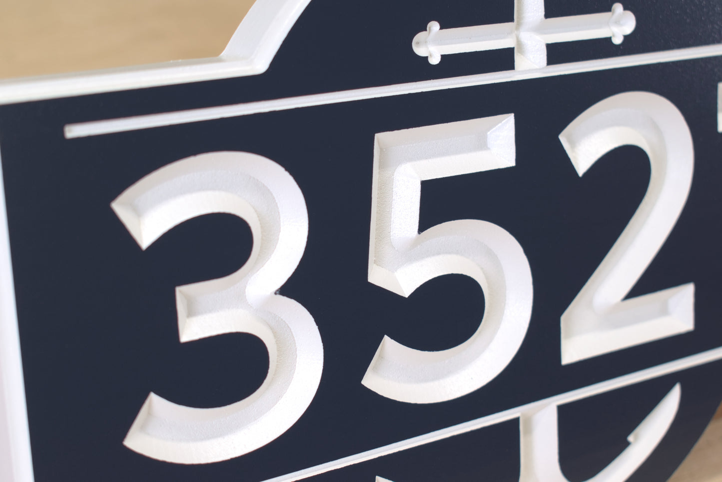 Carved Nautical Address Plaque, Anchor Design