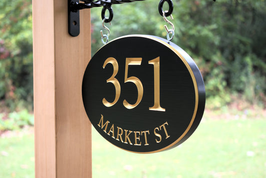 Oval Address Plaque With Street