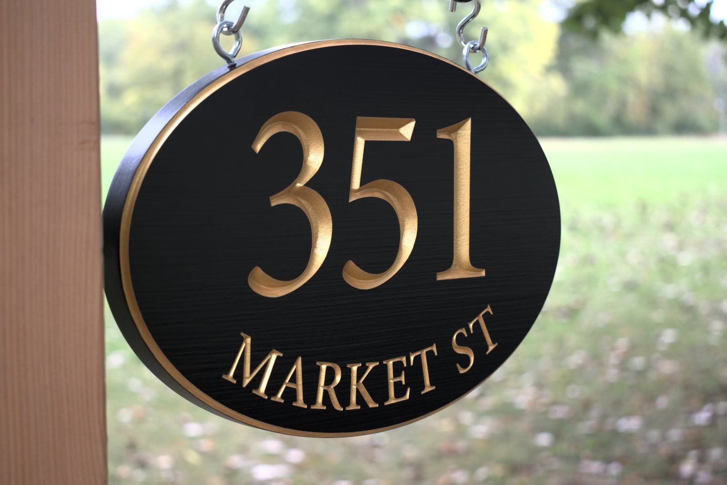 Oval Address Plaque With Street