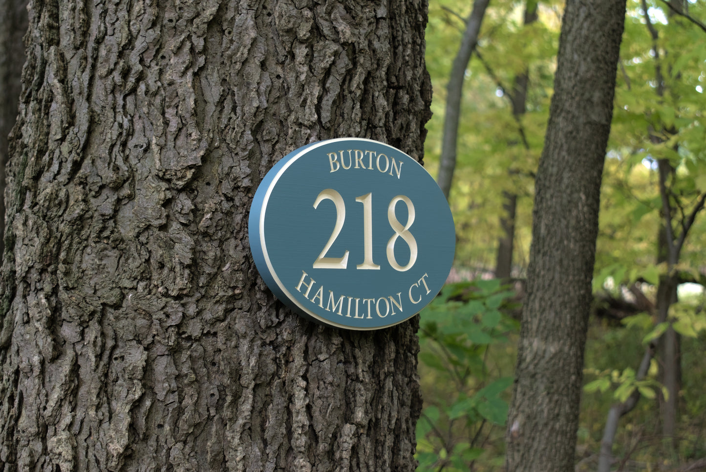 Oval Address Sign With Street And Family Name