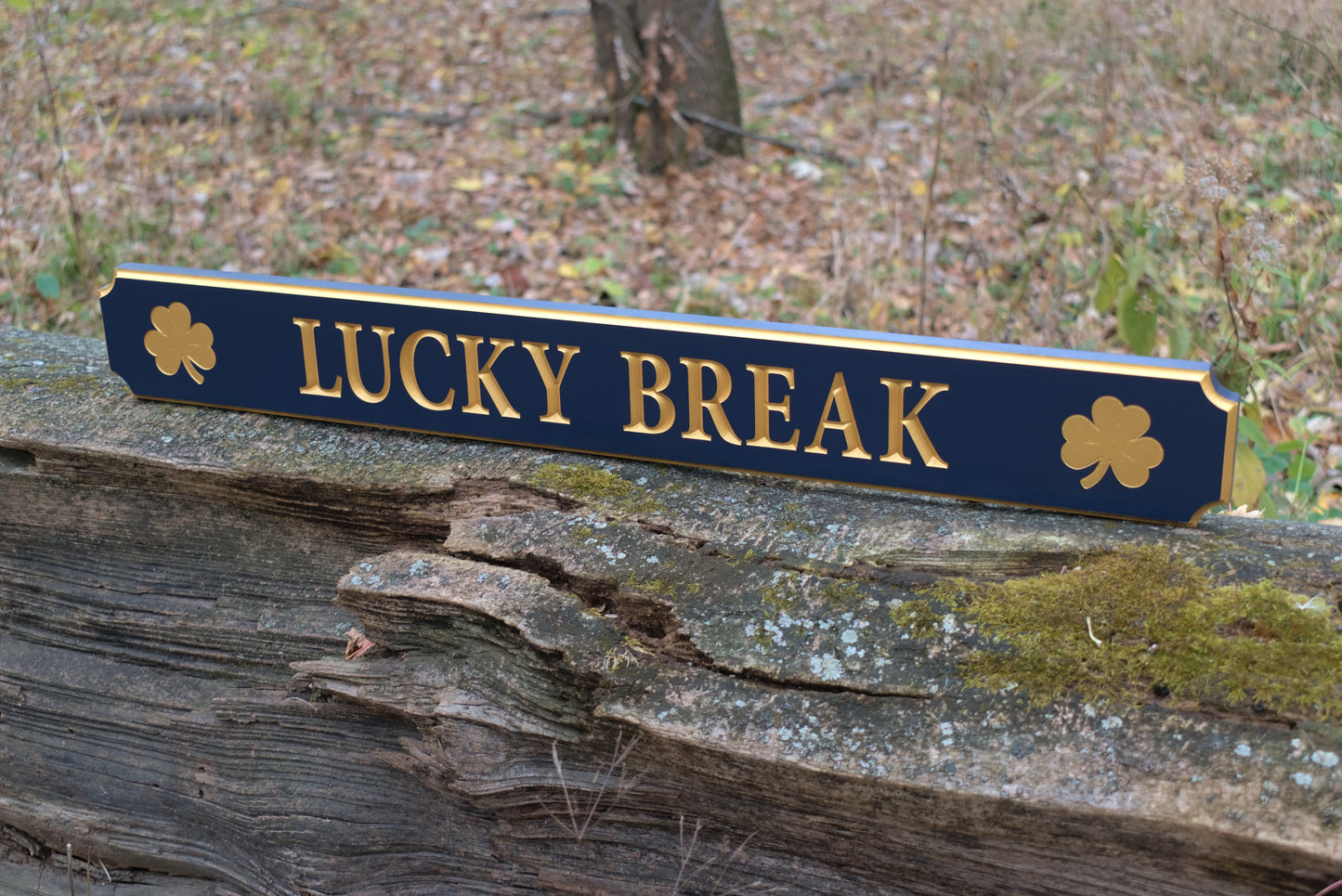 Carved Quarterboard Sign With Shamrock Design