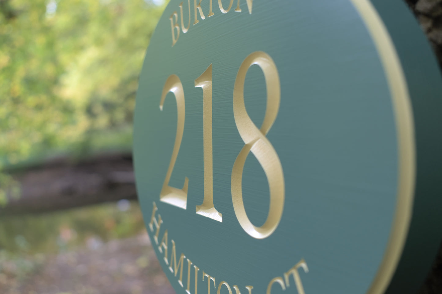 Oval Address Sign With Street And Family Name