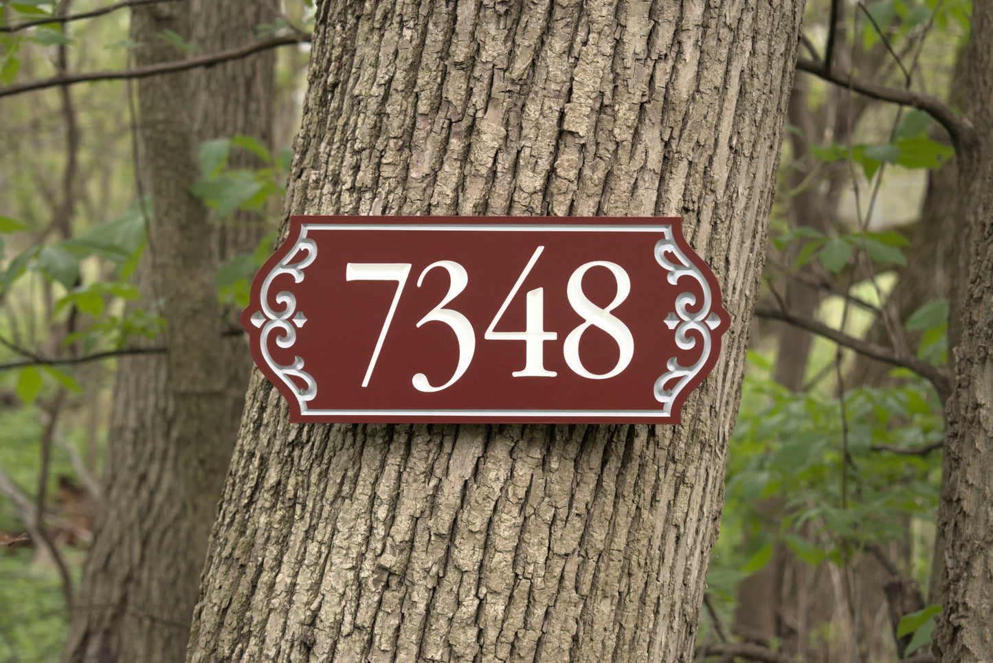 Carved Address Plaque With Decorative Border