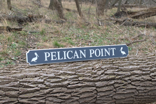 Carved Quarterboard Sign With Pelican Design