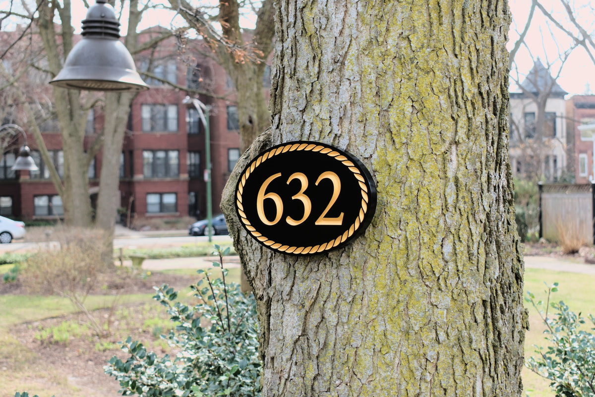 Plaques With Ropes Oval Address Plaque With Rope Border – Ravenscraft Carving
