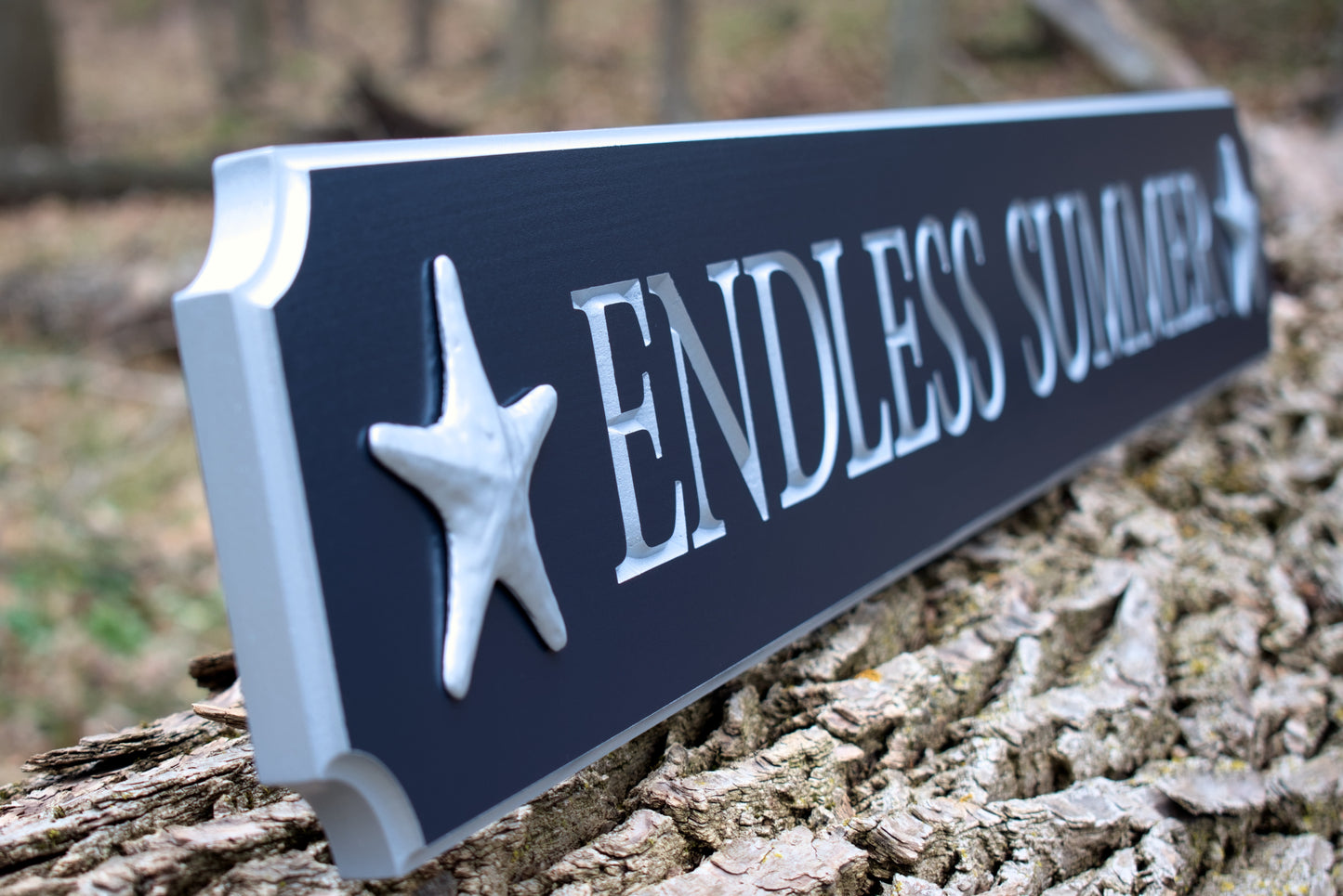 Carved Quarterboard Sign With Star Fish