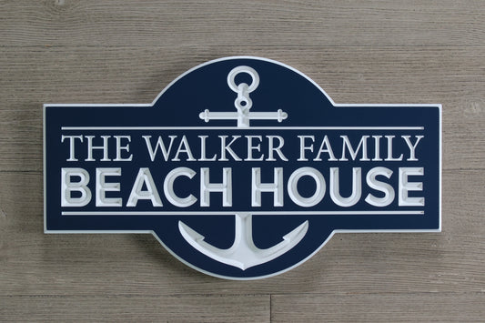 Nautical Last Name Sign For Beach House, Lake House, or Vacation Home