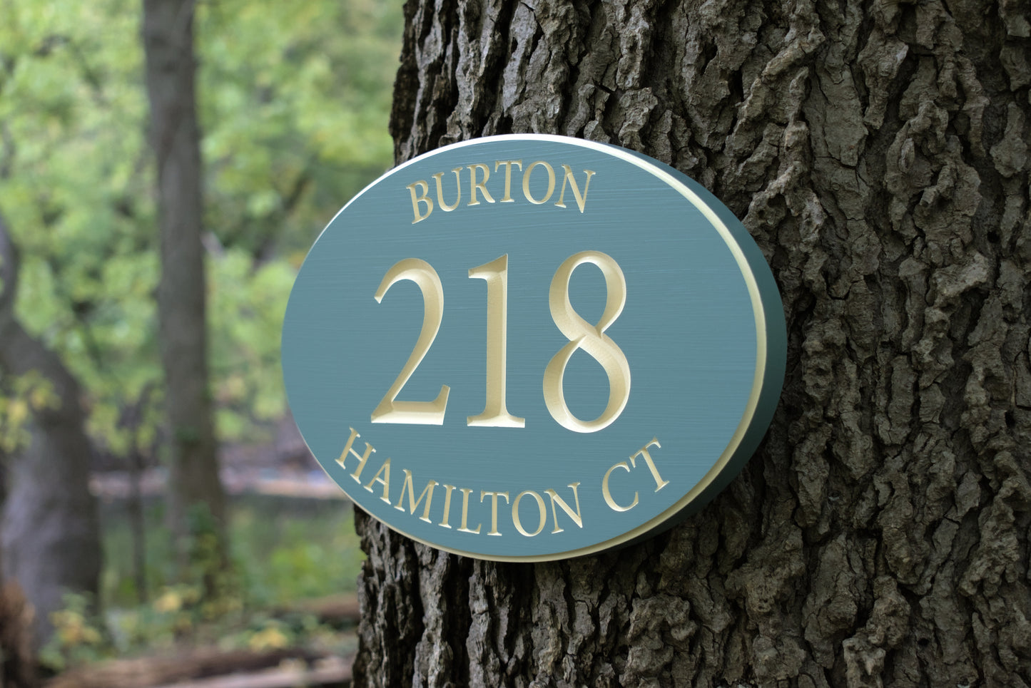 Oval Address Sign With Street And Family Name
