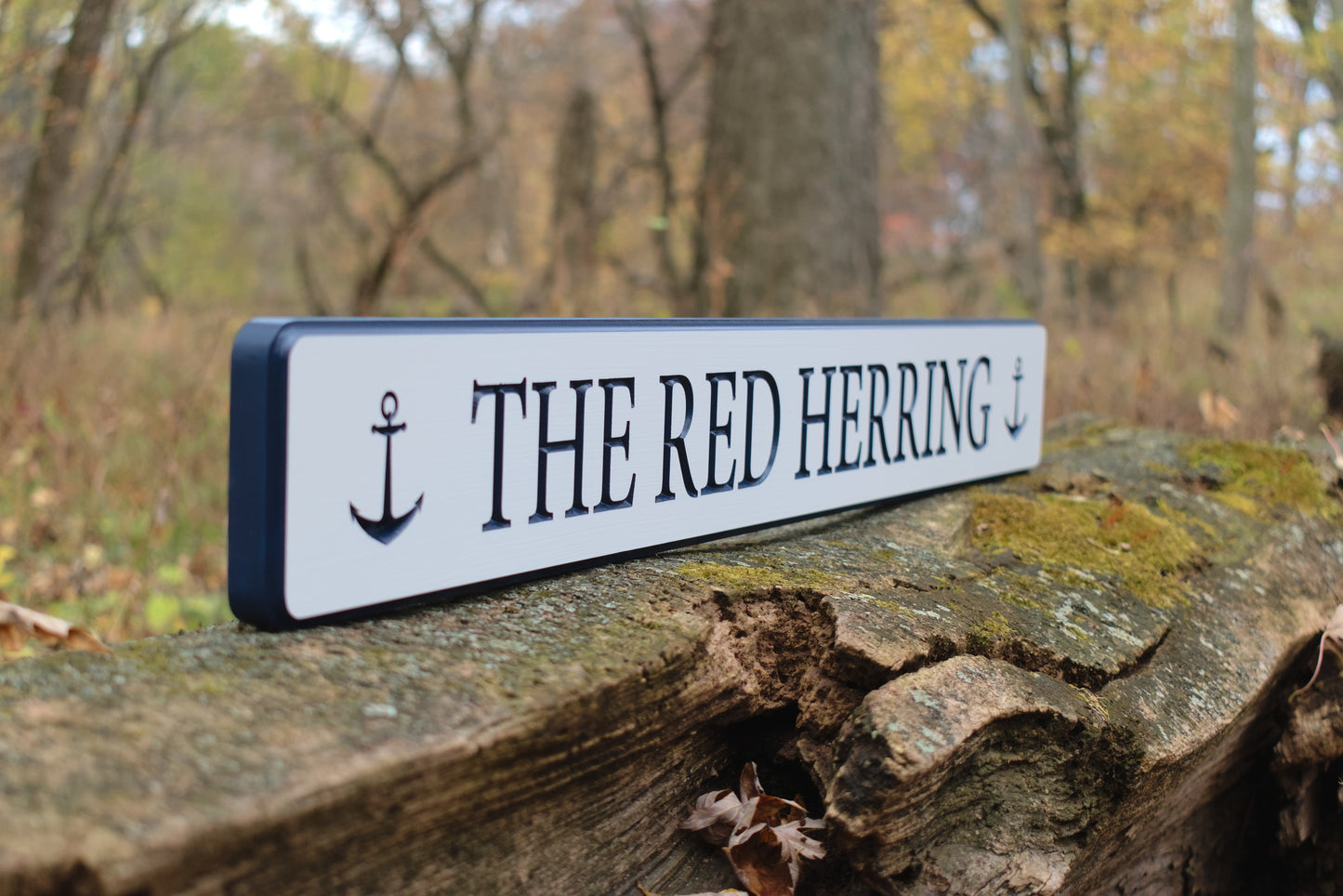 Carved Quarterboard Sign With Anchor Design