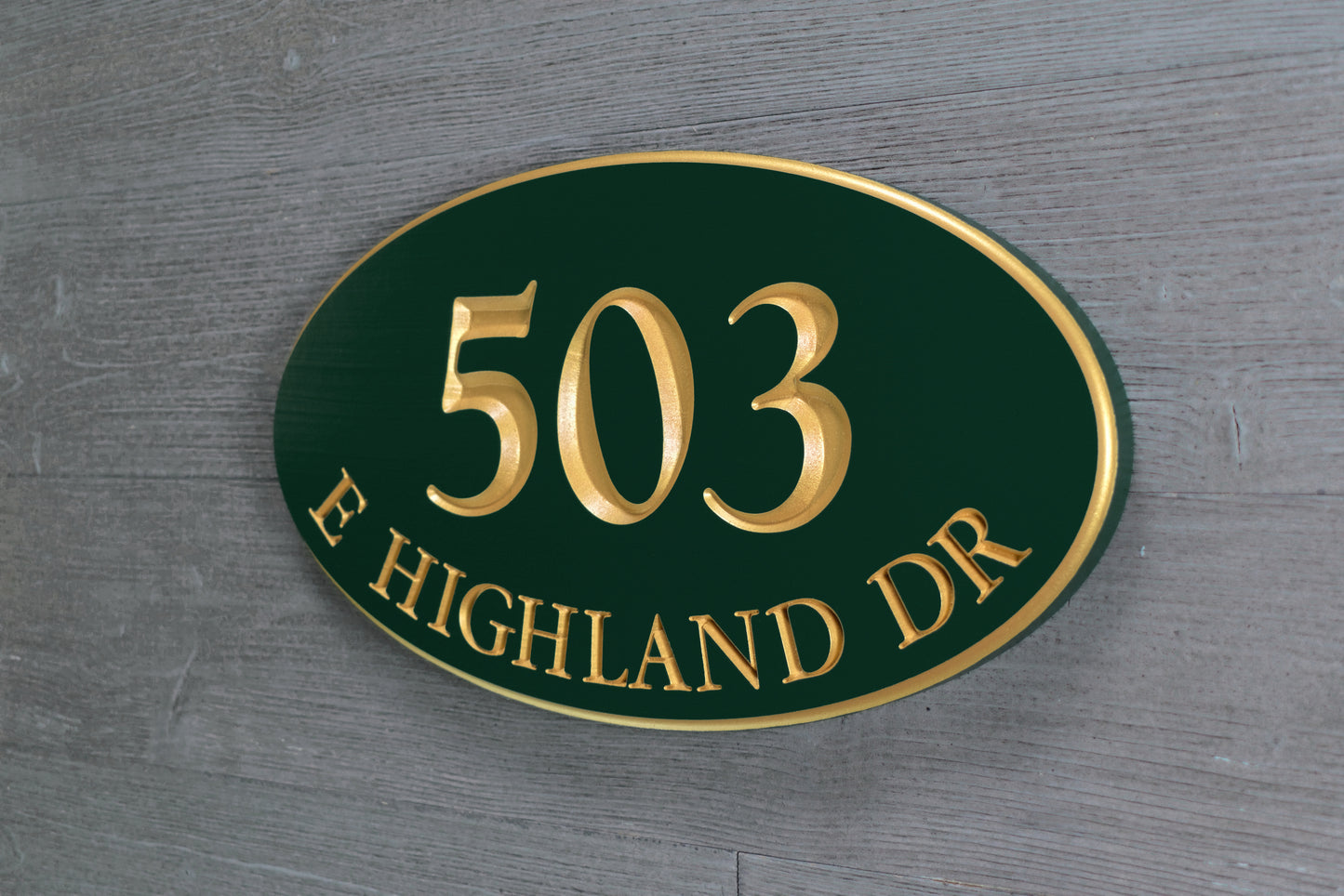 Oval Address Sign With Street