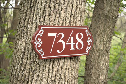 Carved Address Plaque With Decorative Border